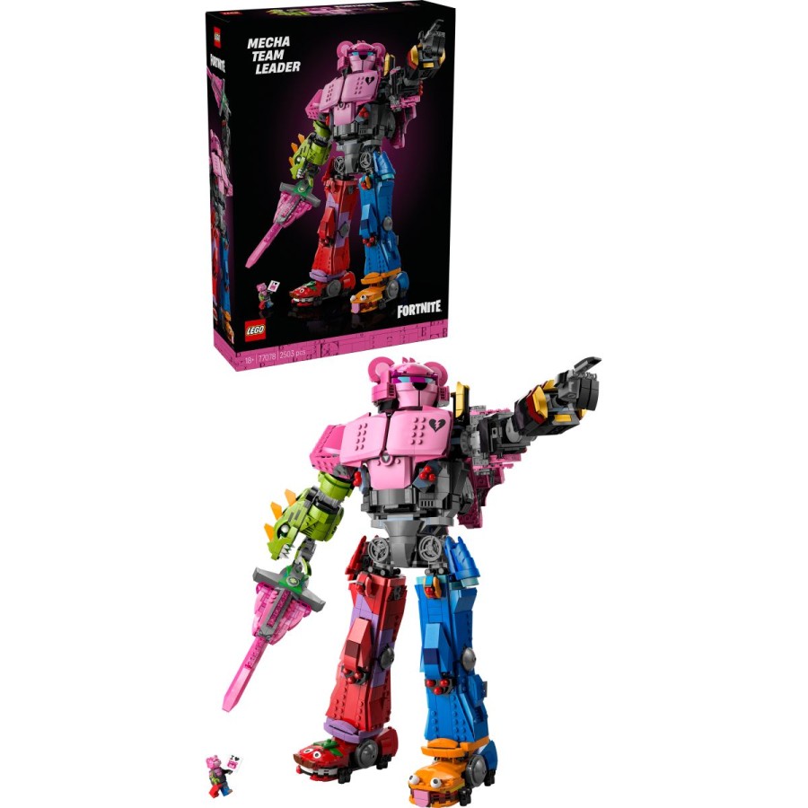 Vstopi v svet LEGO® Fortnite® in sestavi igričarsko figuro s kompletom za sestavljanje LEGO Fortnite Mecha Team Leader za odrasle. To je imerziven projekt z veliko podrobnostmi