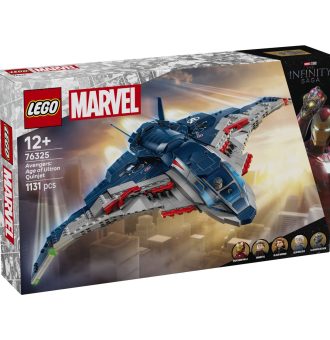 V ikoničnem letalu Quinreaktivec za sestavljanje in igro iz filma Marvel Studios Maščevalci: Ultronova doba odleti na neskončne superjunaške pustolovščine! Črna vdova v letalu pelje svoj motor