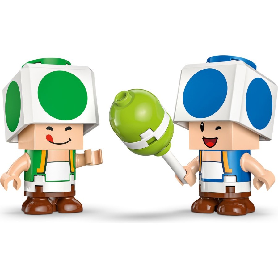 vrt pa okrasi z baloni. Privošči si torto in na gramofonu zavrti kakšno ploščo. Nato si spočij v spalnici! Za interaktivno digitalno igro na zabavo povabi like LEGO® Mario™