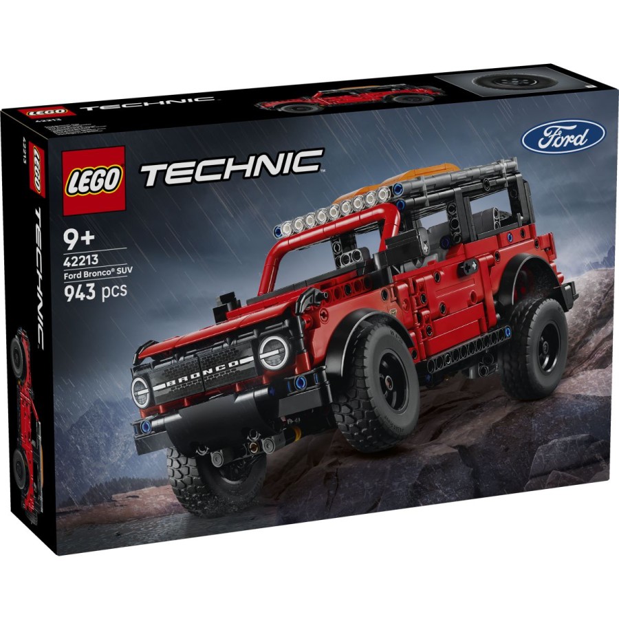 Naj bo s terenskim vozilom LEGO® Technic Ford Bronco® ves svet tvoje igrišče. Mogočni terenec je pripravljen na pustolovščine – in ti sediš na voznikovem sedežu! Sestavi podrobnosti