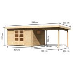 LESENA VRTNA HIŠKA KARIBU TRITTAU 4 + PODALJŠEK STREHE 3.3 M - slika 2