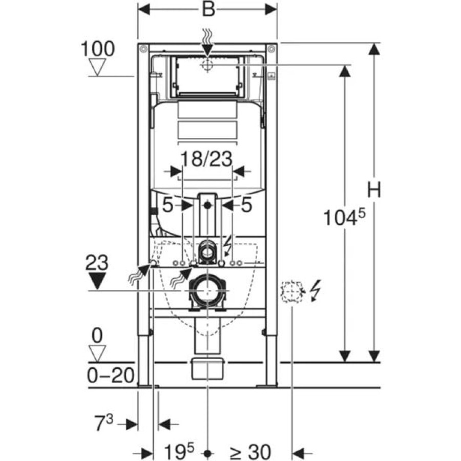 SPLAKOVALNIK, PODOMETNI GEBERIT DUOFIX WC ELEMENT 112CM - slika 3