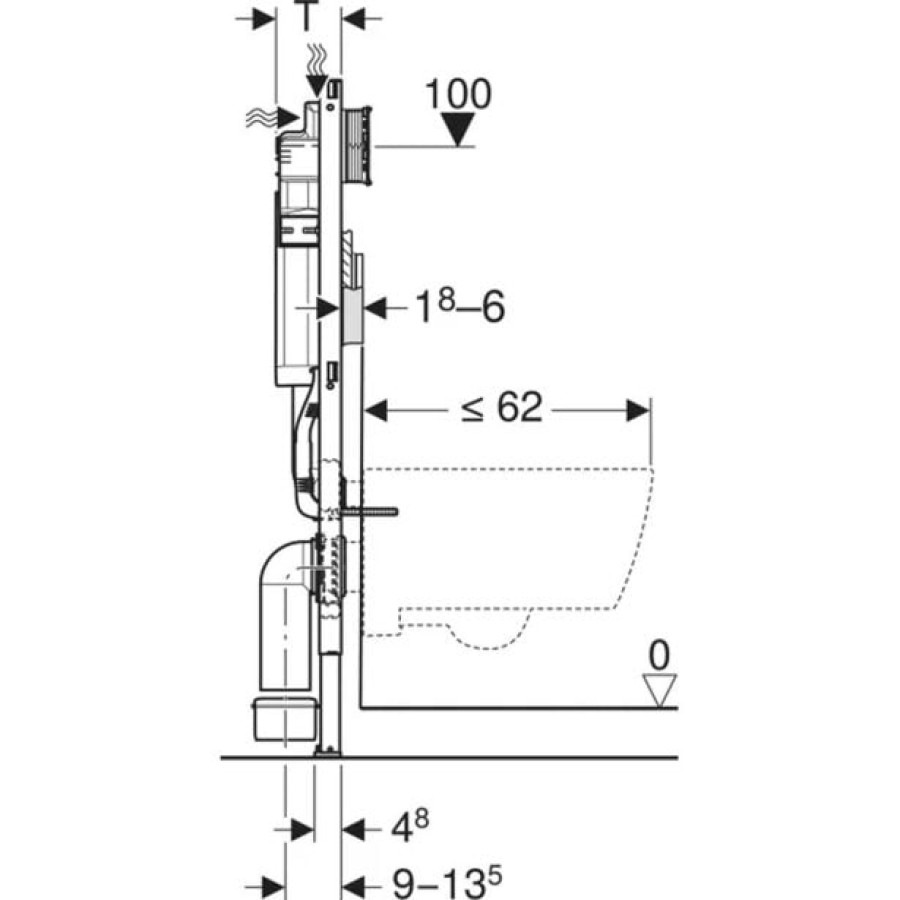 SPLAKOVALNIK, PODOMETNI GEBERIT DUOFIX WC ELEMENT 112CM - slika 4