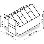 STEKLEN RASTLINJAK VITAVIA CASSANDRA 8300, ESG 3 MM ČRNA - slika 3