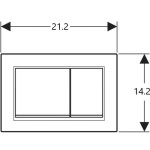 TIPKA, AKTIVIRNA GEBERIT OMEGA 20 EASY ČRNA MAT DVOKOLIČINSKA - slika 3