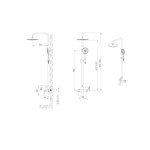 TUŠ SISTEM INTER CERAMIC S TUŠ ROČKO 5 FUNKCIJ MAT SREBRNA - slika 3