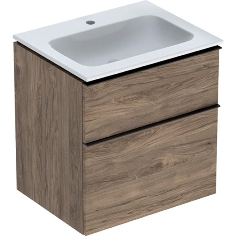 UMIVALNIŠKA ENOTA GEBERIT ICON 60 Z UMIVALNIKOM OREH -HICKORY, ROČAJ LAVA