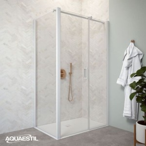 VRATA AQUAESTIL MARS D II 90 ZA+W BELI MAT PROF. PROZORNO STEKLO