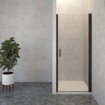 VRATA SAMOSTOJEČA AQUAESTIL OASIS D 90 L ZA NIŠO ČRNI MAT PR. PROZORNO STEKLO