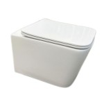 WC ŠKOLJKA, VISEČA FEROTEHNA QUADRA BREZ ROBA Z WC DESKO