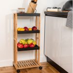 KUHINJSKO POLIČNO STOJALO ESTIA SERVIRNI VOZIČEK BAMBOO 01-13035 - ČRN - slika 3