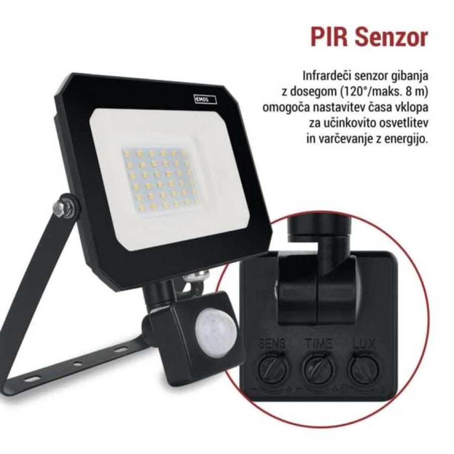 LED ZUNANJI REFLEKTOR EMOS SIMPO 30W 3000LM IP44 NW SENZOR - slika 7
