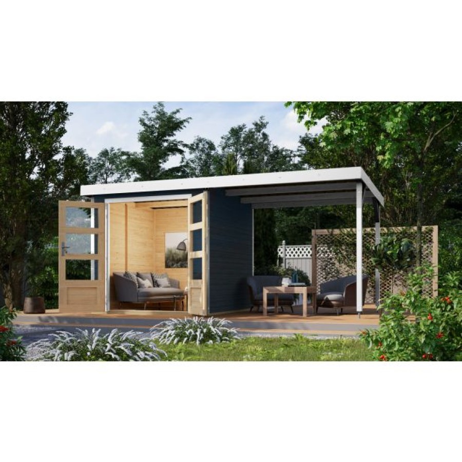 LESENA VRTNA HIŠKA KARIBU JUPITER C+ PODALJŠEK STREHE 2.35M, BELI OKVIR - slika 10