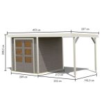 LESENA VRTNA HIŠKA KARIBU JUPITER D+ PODALJŠEK STREHE 2.35M, BELI OKVIR - slika 8