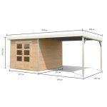 LESENA VRTNA HIŠKA KARIBU PLUTO A+ PODALJŠEK STREHE 3M, BELA - slika 8