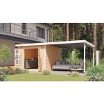 LESENA VRTNA HIŠKA KARIBU PLUTO A+ PODALJŠEK STREHE 3M, BELA - slika 9