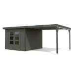 LESENA VRTNA HIŠKA KARIBU PLUTO B+ PODALJŠEK STREHE 3M, ANTRACIT