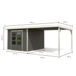 LESENA VRTNA HIŠKA KARIBU PLUTO B+ PODALJŠEK STREHE 3M, BELA - slika 8