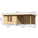 LESENA VRTNA HIŠKA KARIBU TRITTAU 4+ PODALJŠEK STREHE 3.3 M + ZADNJA - slika 2