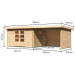 LESENA VRTNA HIŠKA KARIBU TRITTAU 4+ PODALJŠEK STREHE 3.3 M + ZADNJA - slika 2