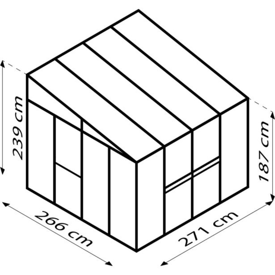 RASTLINJAK, STEKLO-V.PLOŠ VITAVIA ATHENA 7000 ESG/VP ALU 2.7X2.7M - slika 3