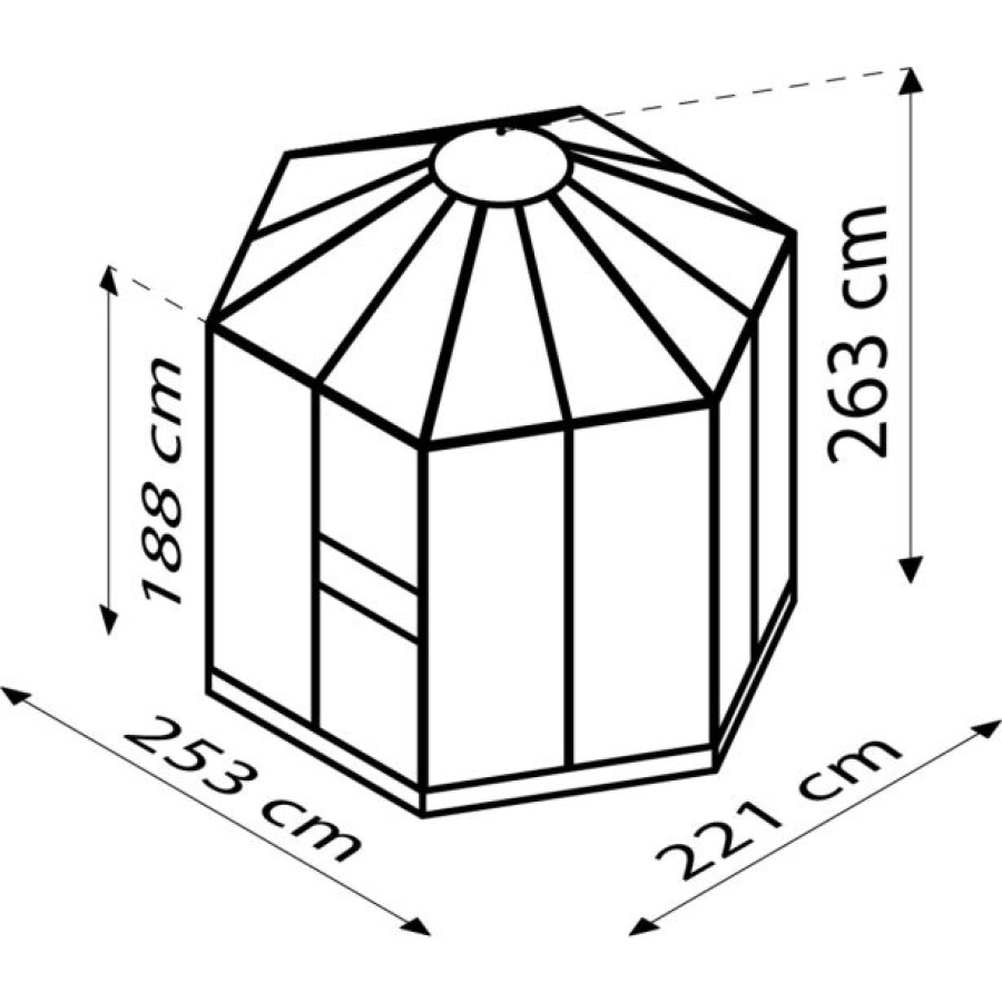 RASTLINJAK, STEKLO-V.PLOŠ VITAVIA PAVILJON HERA 4500 ESG/VP SMARAGDNA 2.5X5.5M - slika 3