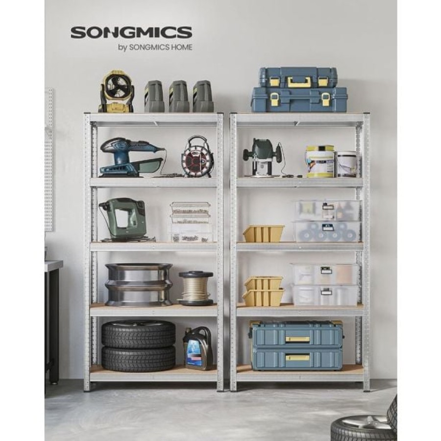 REGAL SONGMICS 180X90X40 CM 5P/175KG GLR40SV SREBRN - slika 2