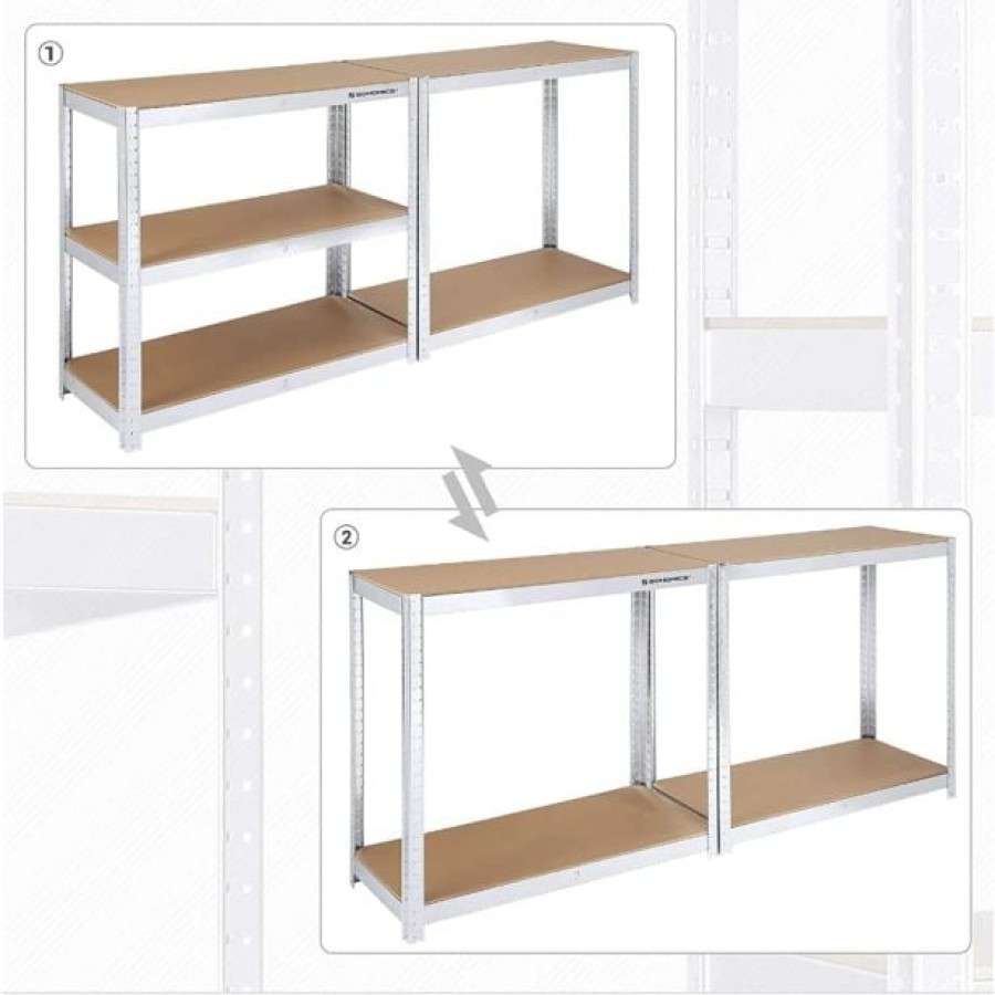 REGAL SONGMICS 180X90X40 CM 5P/175KG GLR40SV SREBRN - slika 5