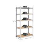 REGAL SONGMICS 200X100X50 CM 5P/175KG GLR050E01 BEŽ-SREBRN - slika 4