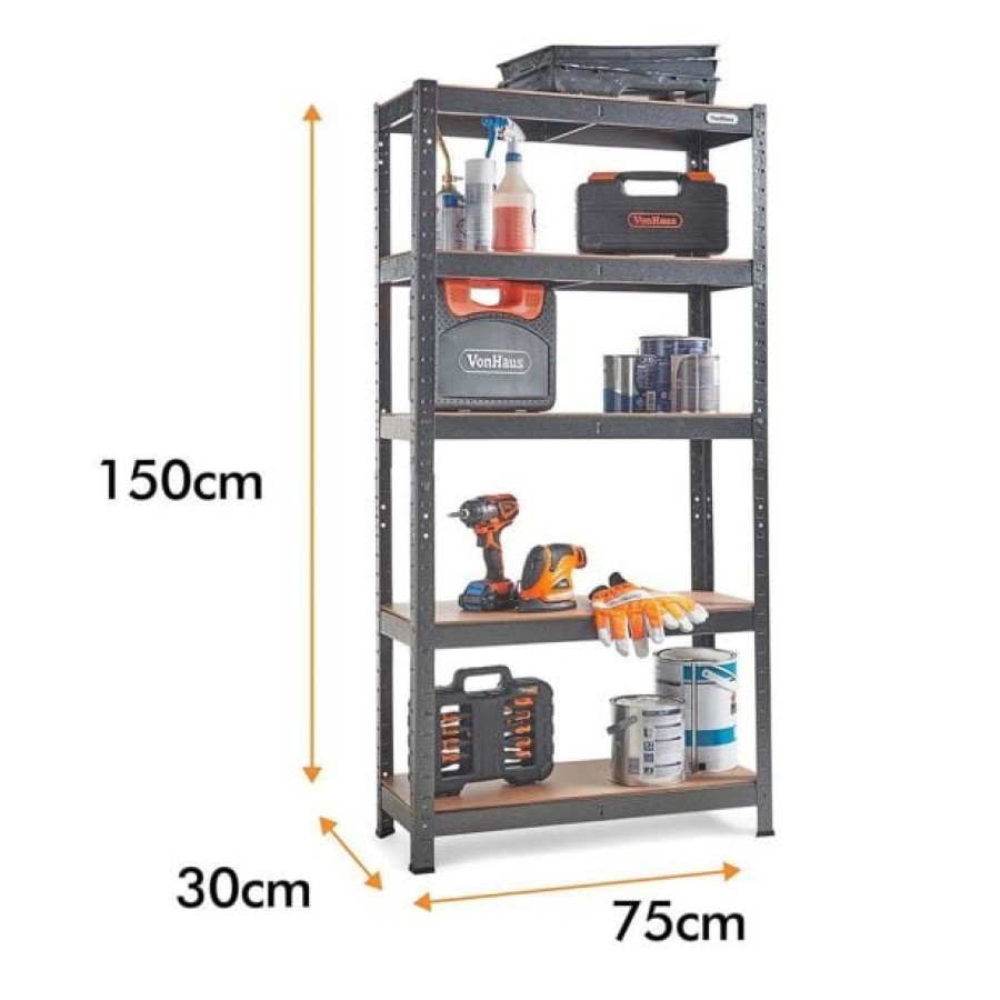 REGAL VONHAUS 5 POLIČNI HAMMERITE 1.5M - slika 8