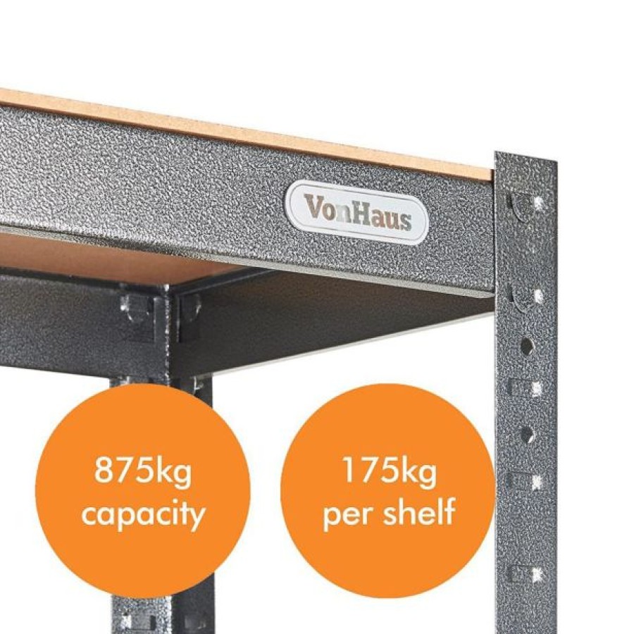 REGAL VONHAUS 5 POLIČNI HAMMERITE 1.5M - slika 10