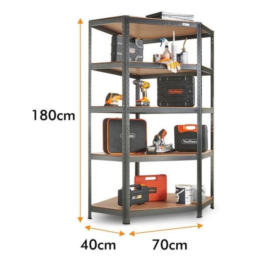 REGAL VONHAUS 5 POLIČNI KOTNI HAMMERITE 1.8M - slika 6