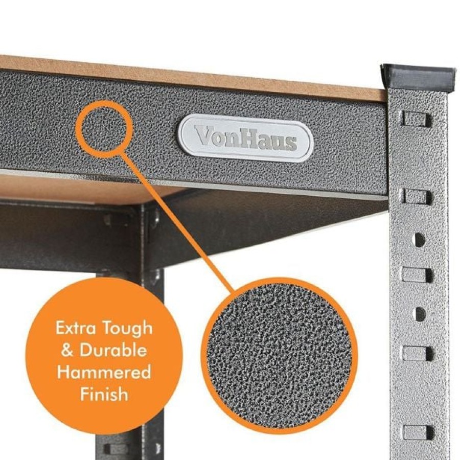 REGAL VONHAUS 5 POLIČNI ŠIROK HAMMERITE 1.8M - slika 7