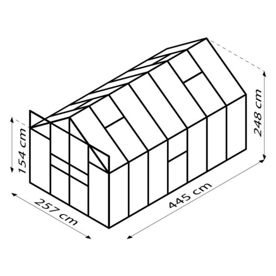 STEKLEN RASTLINJAK VITAVIA JUPITER 11500 ESG 3MM ALU 2.6X3.8M - slika 3