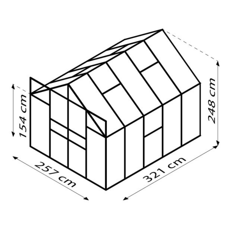 STEKLEN RASTLINJAK VITAVIA JUPITER 8300 ESG 3MM ALU 2.6X3.2M - slika 3
