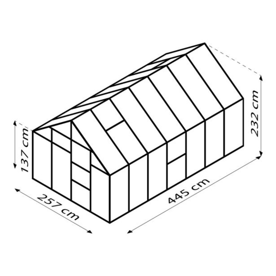 STEKLEN RASTLINJAK VITAVIA MERIDIAN 1 11500 ESG3MM ALU 2.6X4.45M - slika 5