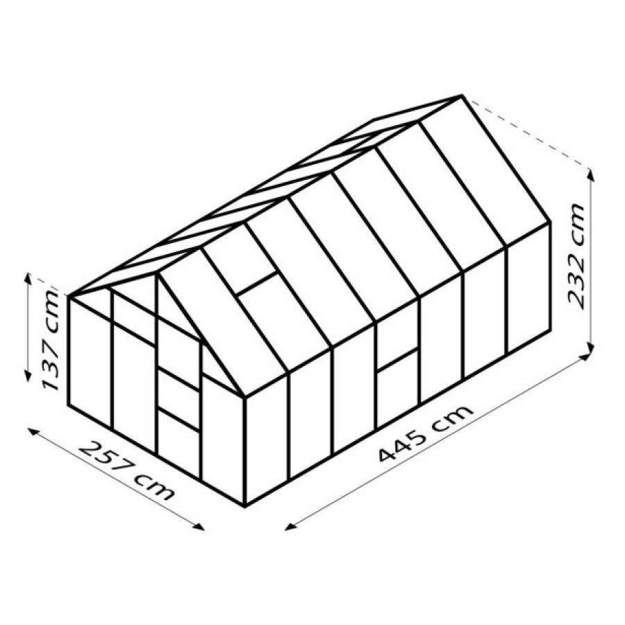 STEKLEN RASTLINJAK VITAVIA MERIDIAN 1 11500 ESG3MM ČRNA 2.6X4.45M - slika 4