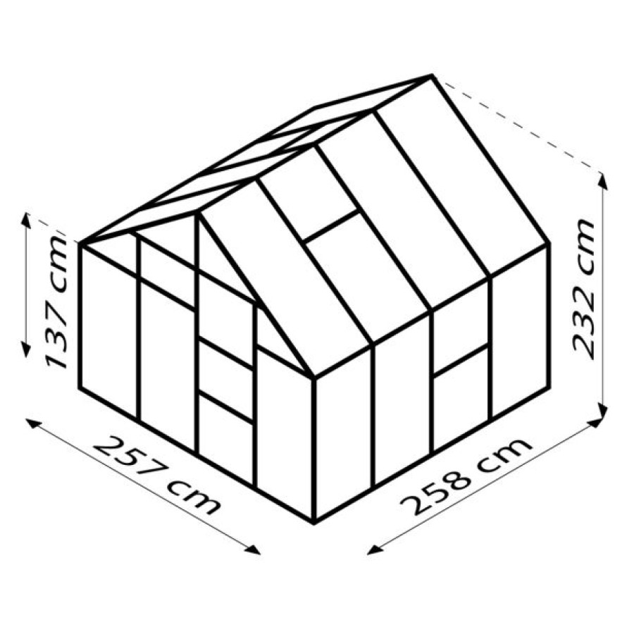 STEKLEN RASTLINJAK VITAVIA MERIDIAN 1 6700 ESG3MM ČRNA 2.6X2.6M - slika 4