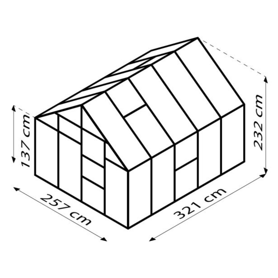 STEKLEN RASTLINJAK VITAVIA MERIDIAN 1 8300 ESG3MM ALU 2.6X3.2M - slika 6