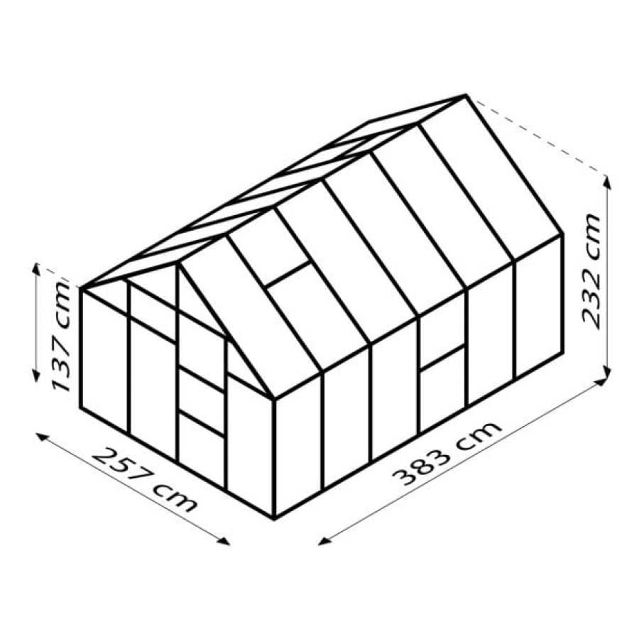 STEKLEN RASTLINJAK VITAVIA MERIDIAN 1 9900 ESG3MM ČRNA 2.6X3.8M - slika 3