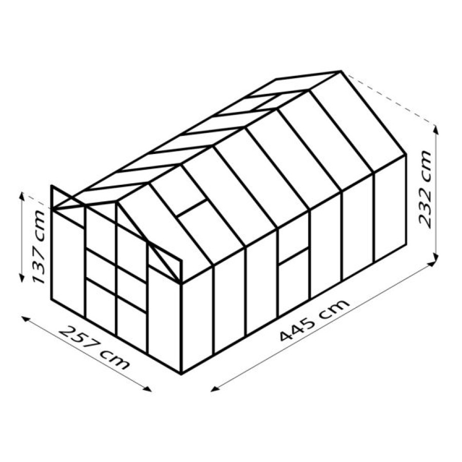 STEKLEN RASTLINJAK VITAVIA MERIDIAN 2 11500 ESG3MM ALU 2.6X4.4M - slika 4