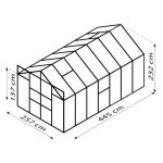 STEKLEN RASTLINJAK VITAVIA MERIDIAN 2 11500 ESG3MM ČRNA 2.6X4.4M - slika 3