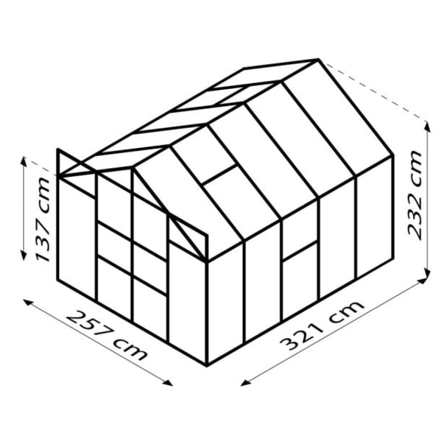 STEKLEN RASTLINJAK VITAVIA MERIDIAN 2 8300 ESG3MM ČRNA 2.6X3.2M - slika 3