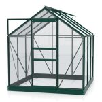 STEKLEN RASTLINJAK VITAVIA PLANET 3800 ESG 3MM, 1,95X1,95M SMARAGDNA -RASTLINJAK+OKVIR ZA TEMELJ