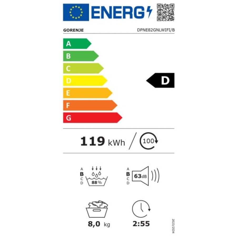 SUŠILNI STROJ GORENJE DPNE82GNLWIFI/B TOPLOTNA ČRPALKA - slika 10
