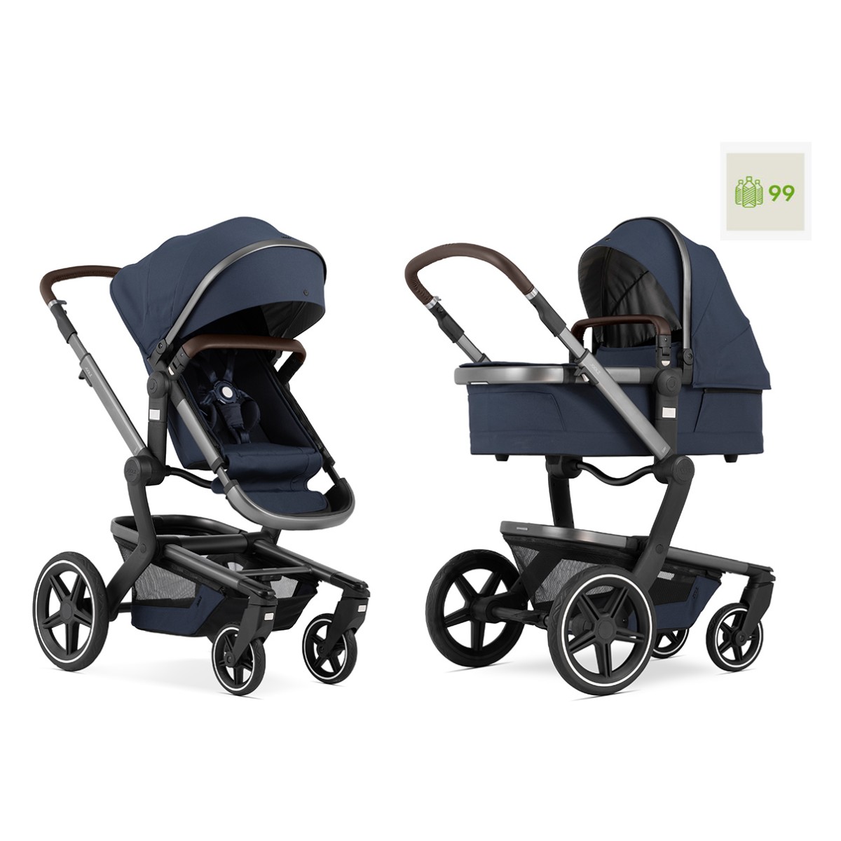 Joolz voziček 2v1 Day+ navy blue 530005 Na milijone plastenk vržemo stran vsak dan. Kaj pa