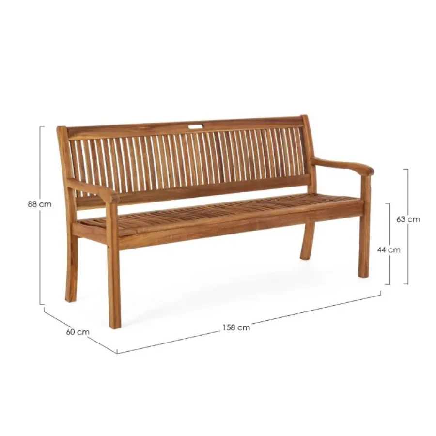 Klop 3P NOEMI ima strukturo iz lesa z oljnim zaključkom. Barva: - Akacijev les Material: - Les Dimenzije: širina: 158cm globina: 60cm višina: 88cm višina: