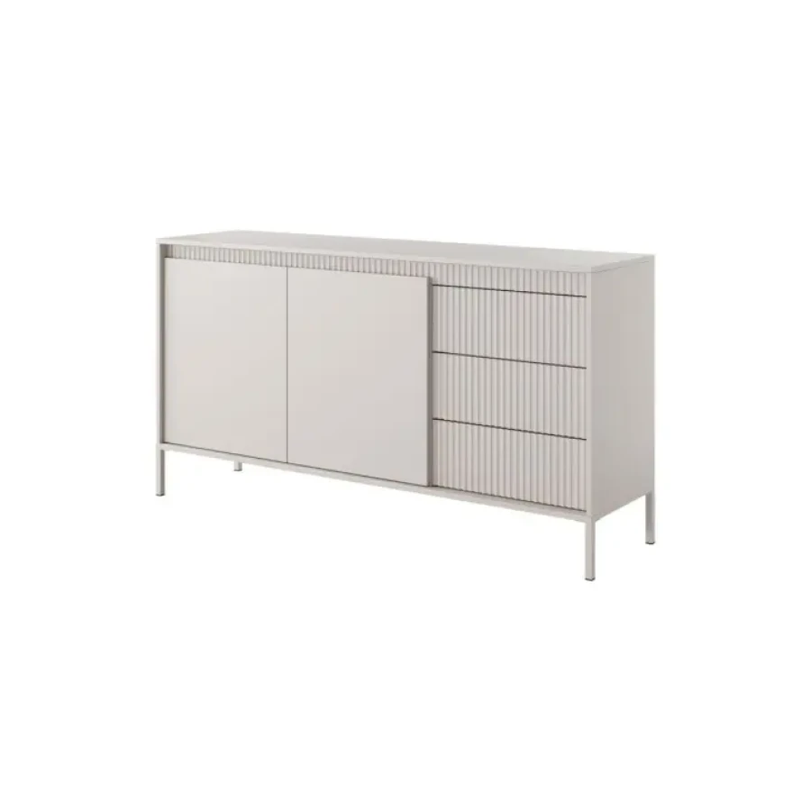Komoda FIFIJA - bež, je eleganten kos pohištva, ki popestri vaš prostor s svojim luksuznim dizajnom. Narejen je iz kakovostnih materialov v bež barvi.