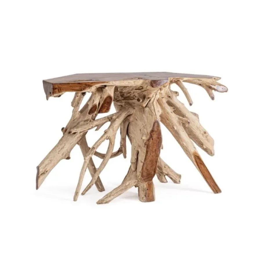 Konzola LISANDRA 120x45 je elegantna a hkrati visokokakovostna mizica. Konzola je umetniško delo narejeno iz tikovega lesa z originalnimi koreninami. Ta