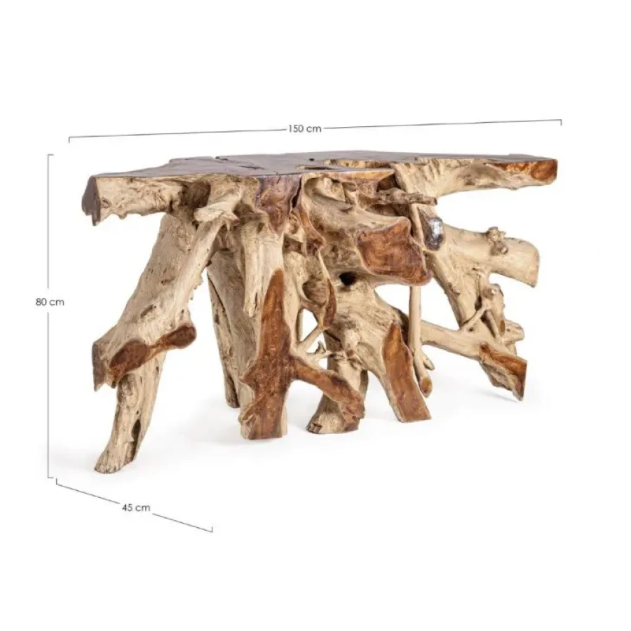 Konzola LISANDRA 150X45 je narejena iz lesa. Izdelek se lahko razlikuje od slike, saj se gre za naravni les. Material: - Les Barva: - Vzorec lesa Dimenzije: